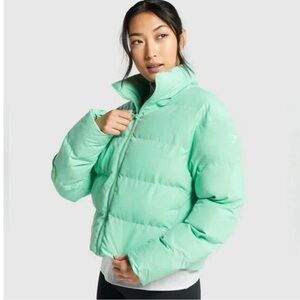 Gymshark Women's Mint Green Puffer Jacket